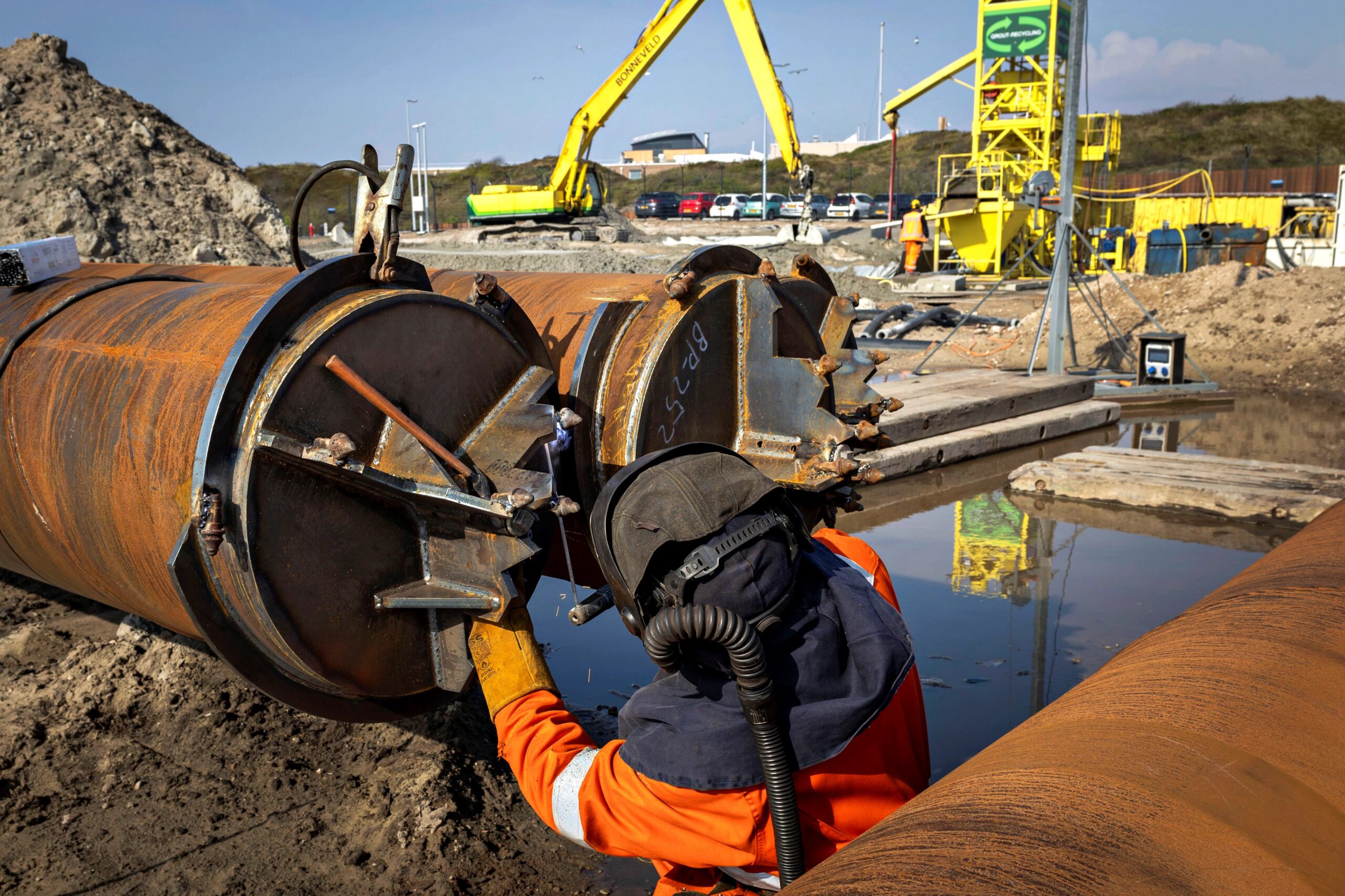 Alle 380 schroefinjectiepalen voor Pallas zijn na het aanbrengen onderworpen aan een camera-inspectie.  Foto: Pallas