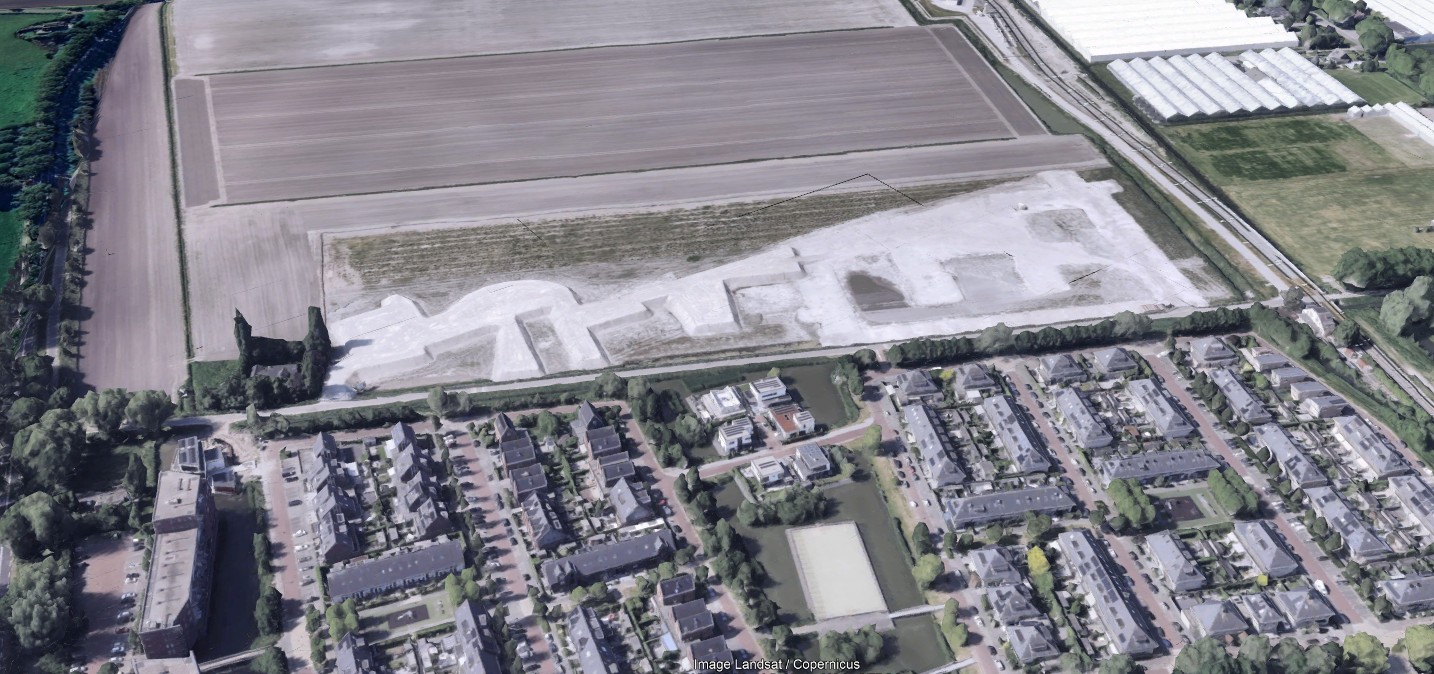 De Scheg Oost is bouwrijp. Afbeelding: Google Earth