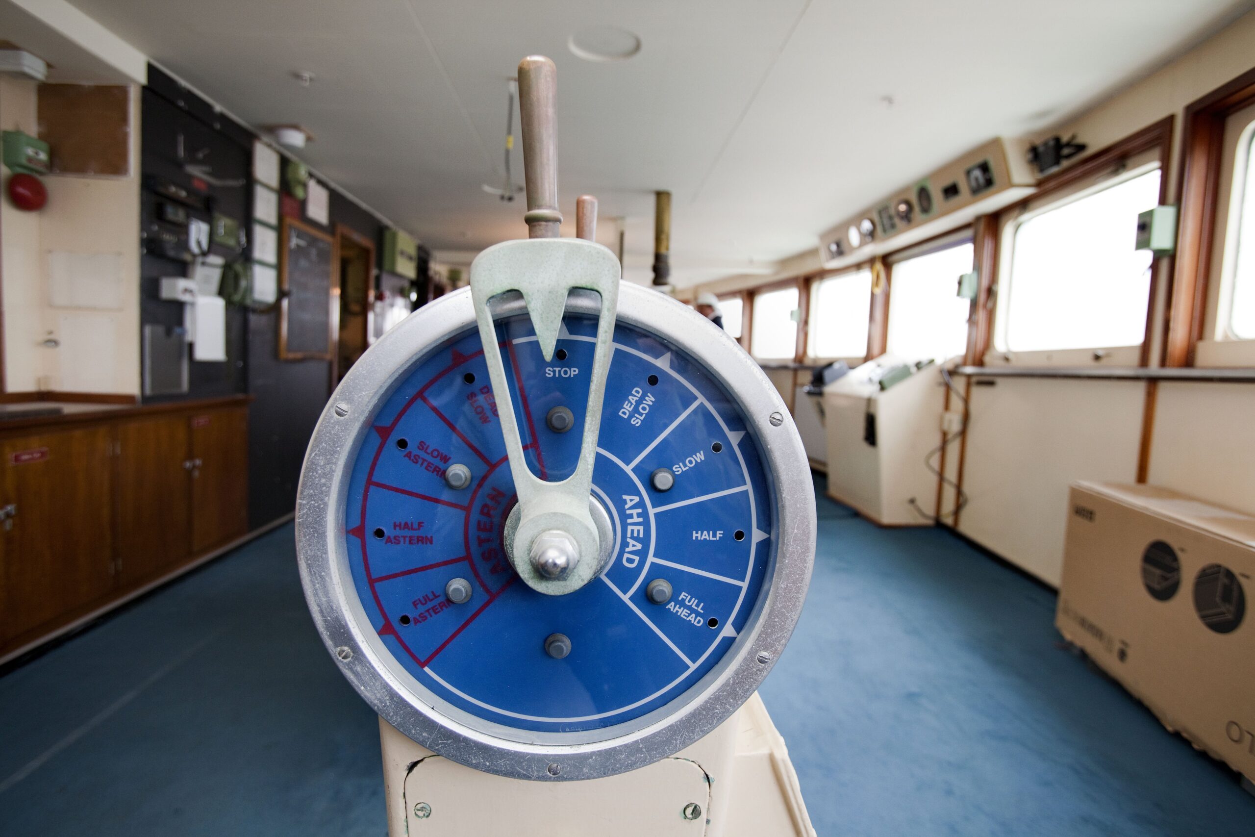 Scheepstelegraaf van het SS Rotterdam. Foto: Arie Kievit / ANP