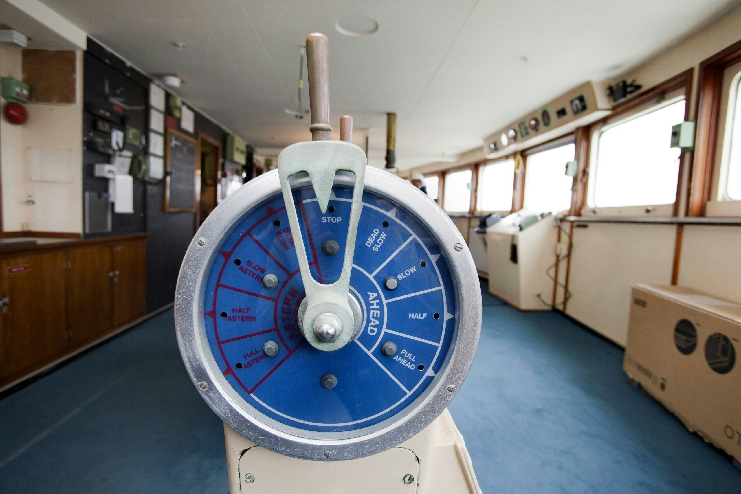 Scheepstelegraaf van het SS Rotterdam. Foto: Arie Kievit / ANP