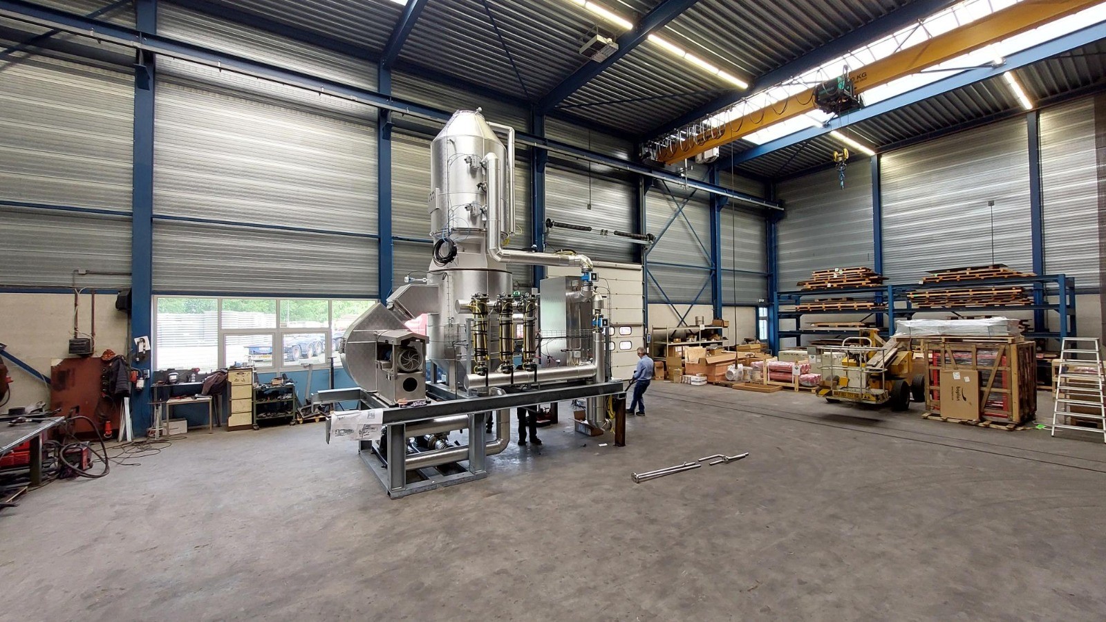 Een industriële natte ‘scrubber’ (gaswasser) zorgt niet alleen voor verwijdering van verontreinigingen maar wint ook warmte terug. Foto: Philip Morris