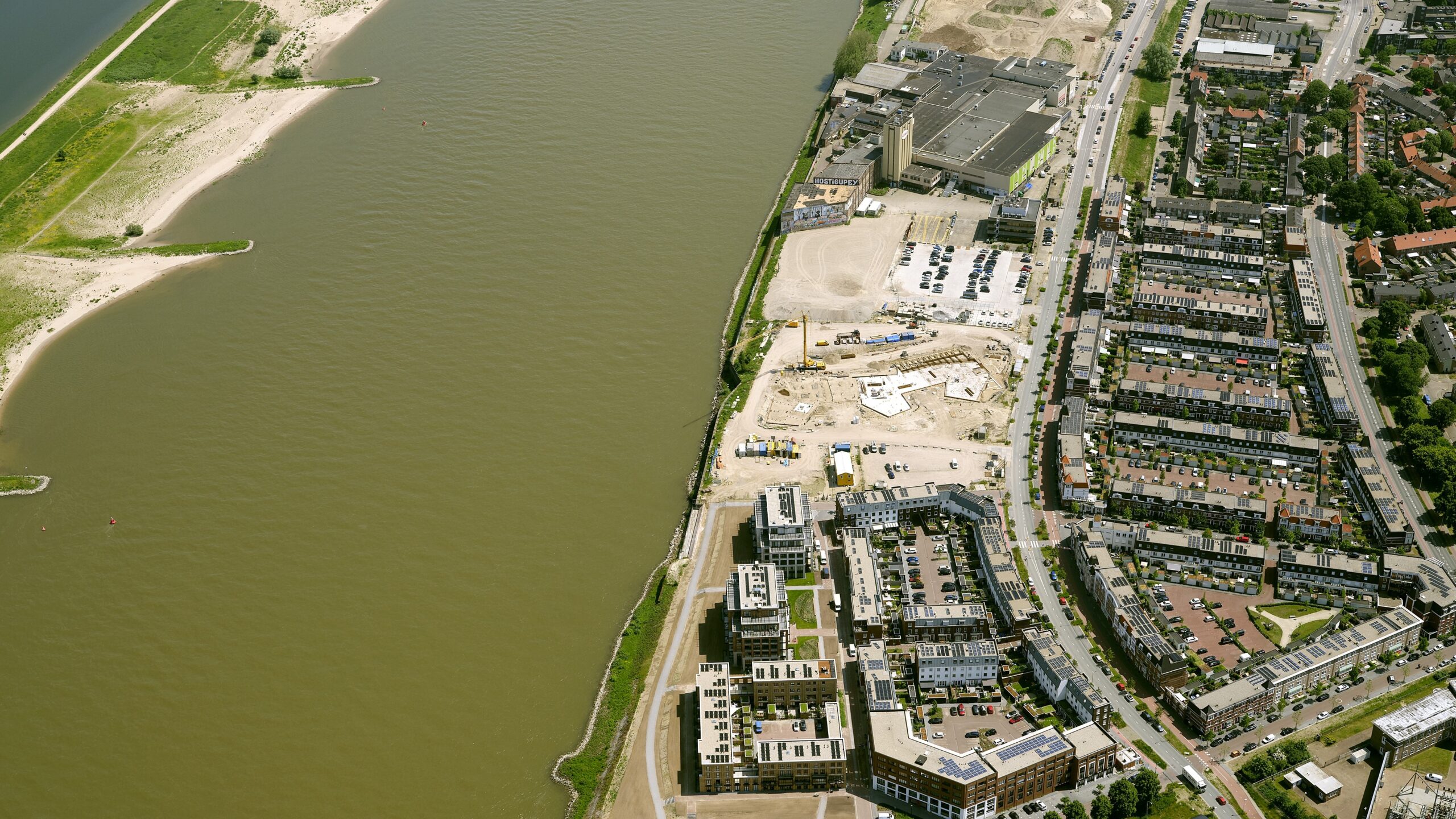 Het project Waalfront in Nijmegen. Copyright: ANP / Hollandse Hoogte / Your Captain Luchtfotografie