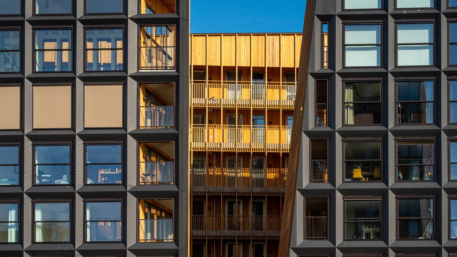 In het Amsterdamse gebouw Jonas is relatief veel hout toegepast. Foto: Shutterstock 
