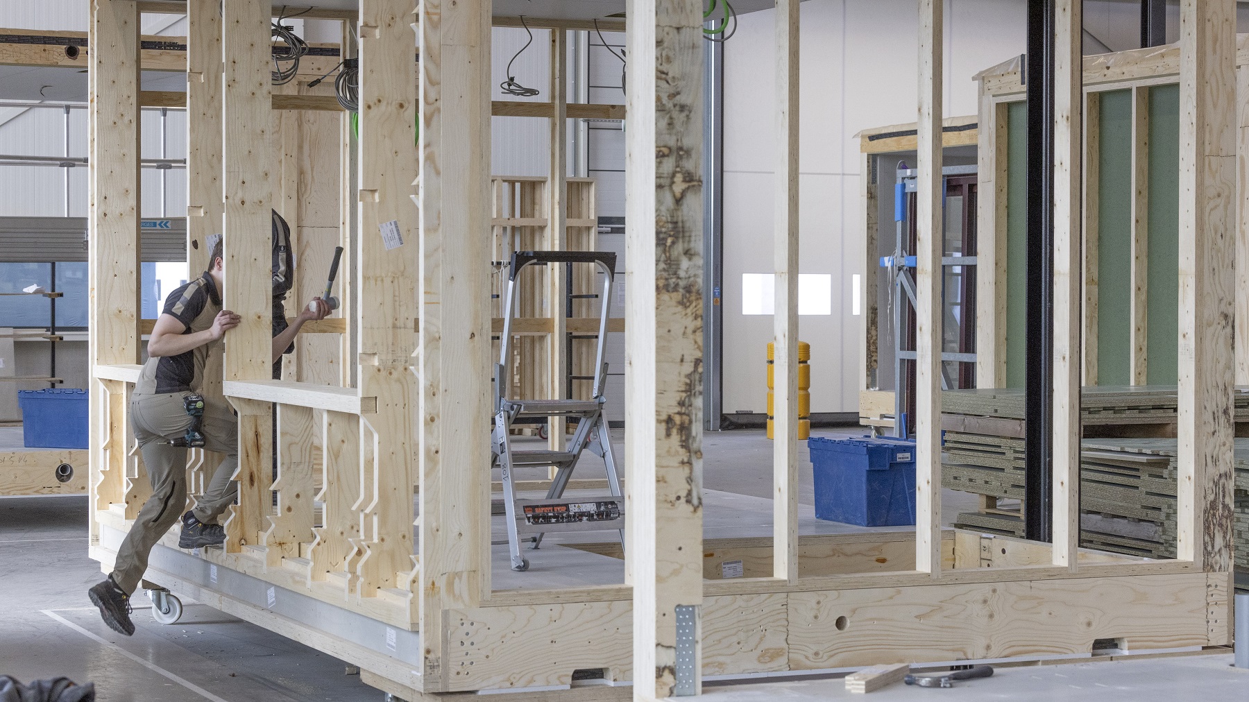 Werkplaats voor biobased bouwen bij geWOONhout. Foto: Sjef Prins/APA Foto