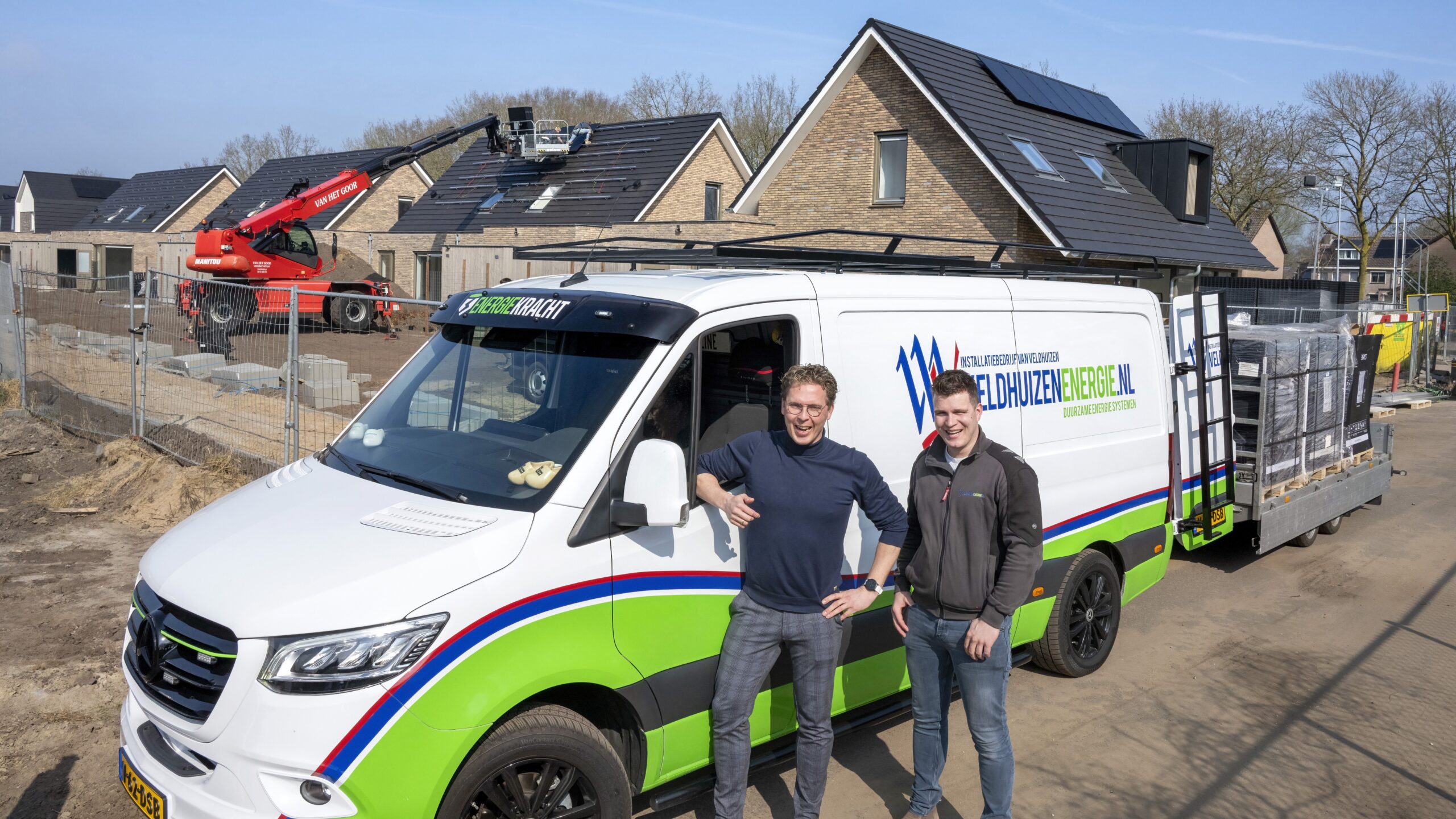 Joost Folmer van Eplucon en Jacco Koster van Veldhuizen Energie, het installatietechnisch bedrijf dat alle systemen inbouwt. Foto: Ruben Schipper Fotografie