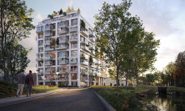 The Urban Woods Delft: hart van hout, binnenwanden van vlas