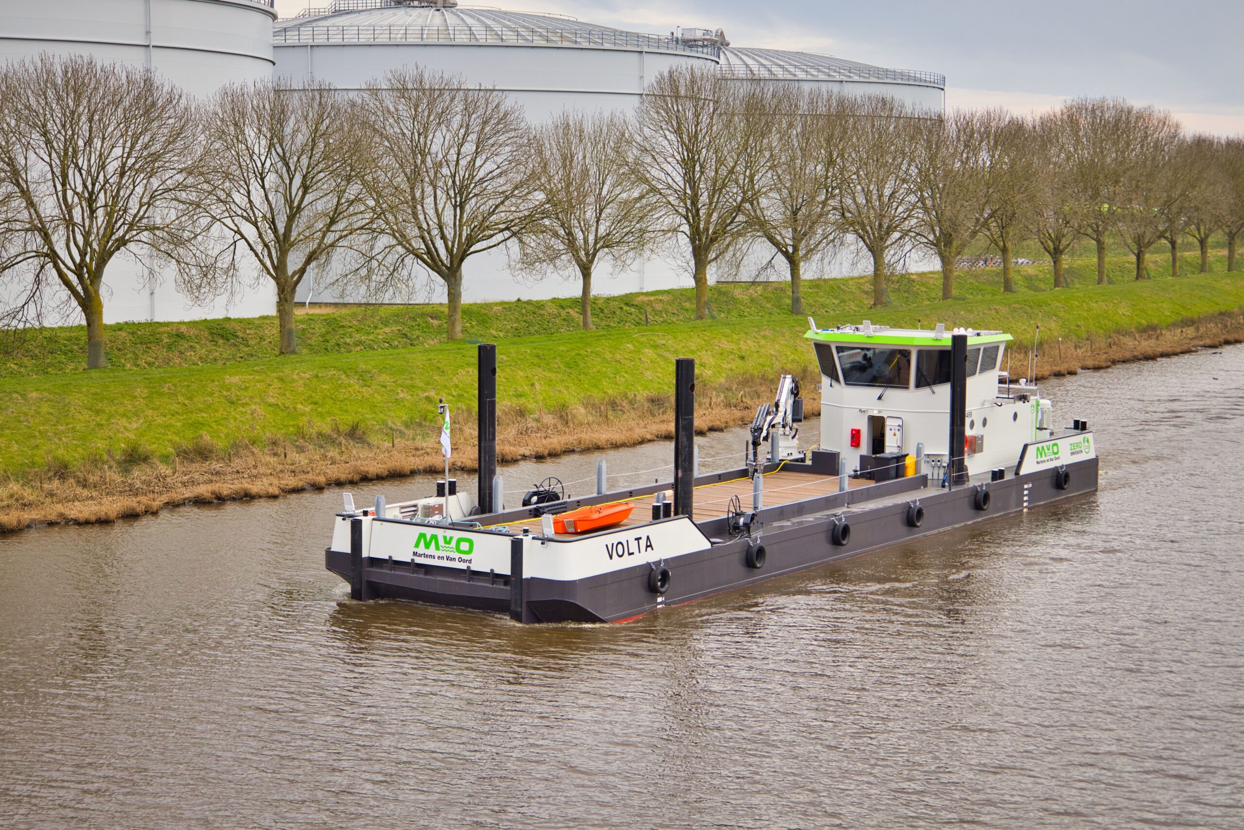 Martens en Van Oord heeft een volledig batterij-elektrisch schip gebouwd: de Volta.