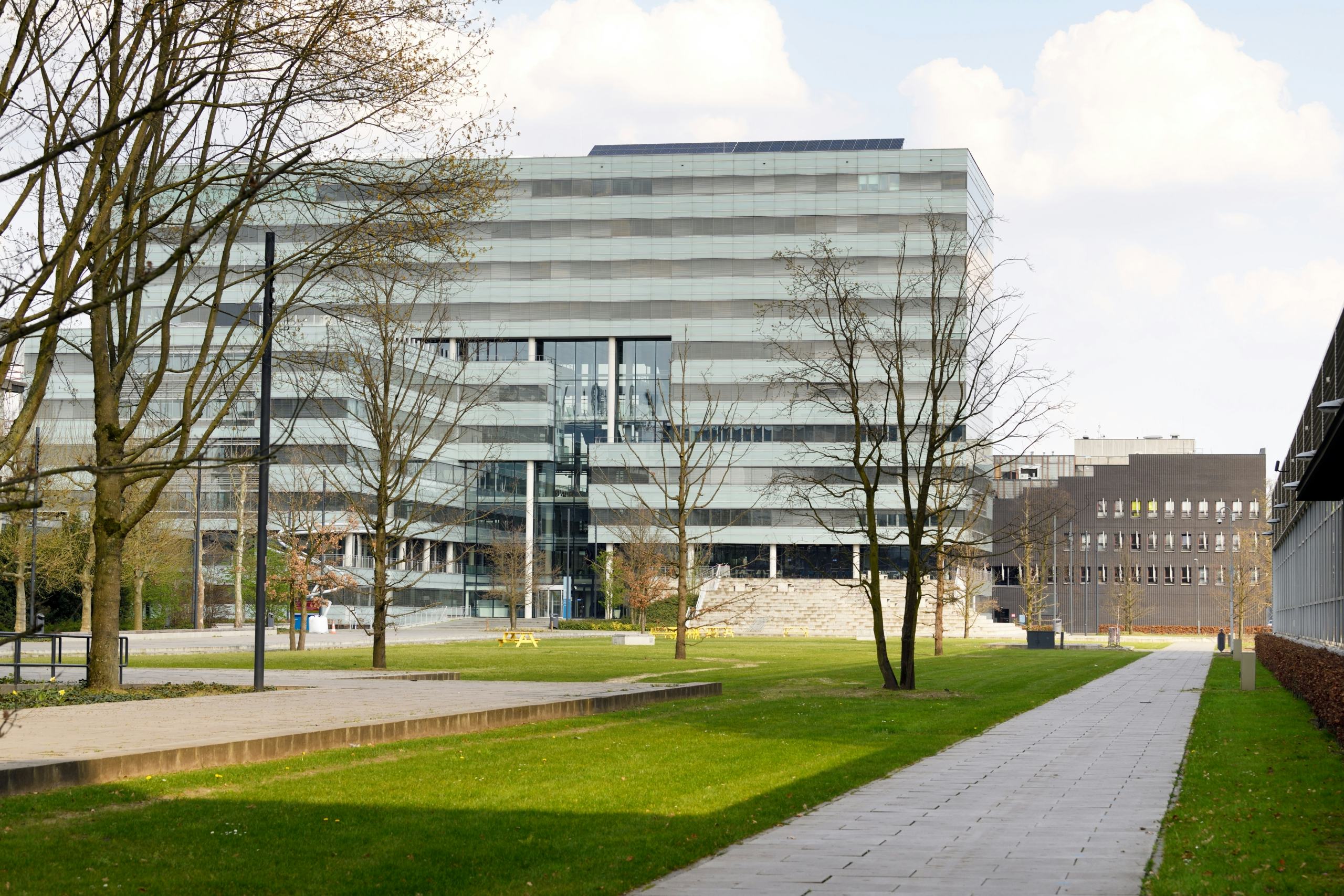 Het bewuste gebouw op de campus van de Technische Universiteit Eindhoven.. BAM is aansprakeljik gesteld voor de kosten van de opknapbeurt. 
foto: ANP/HH