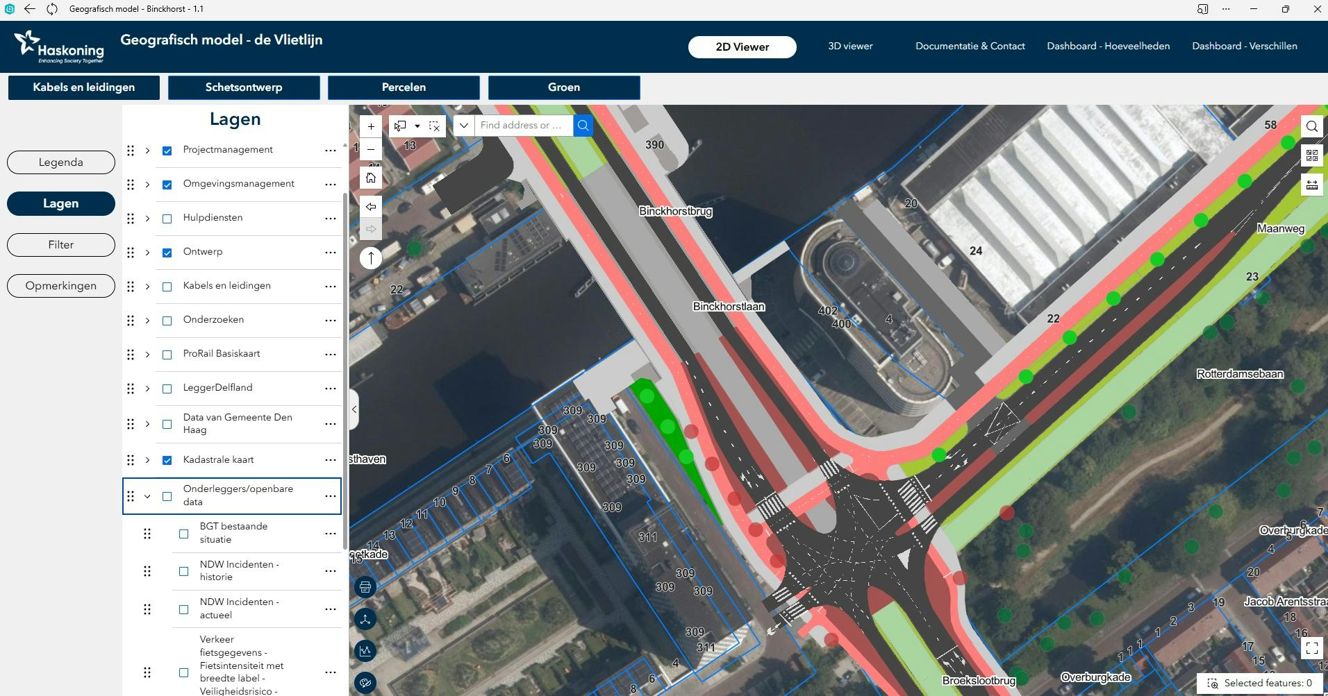 Geografisch model in een ArcGIS Experience.