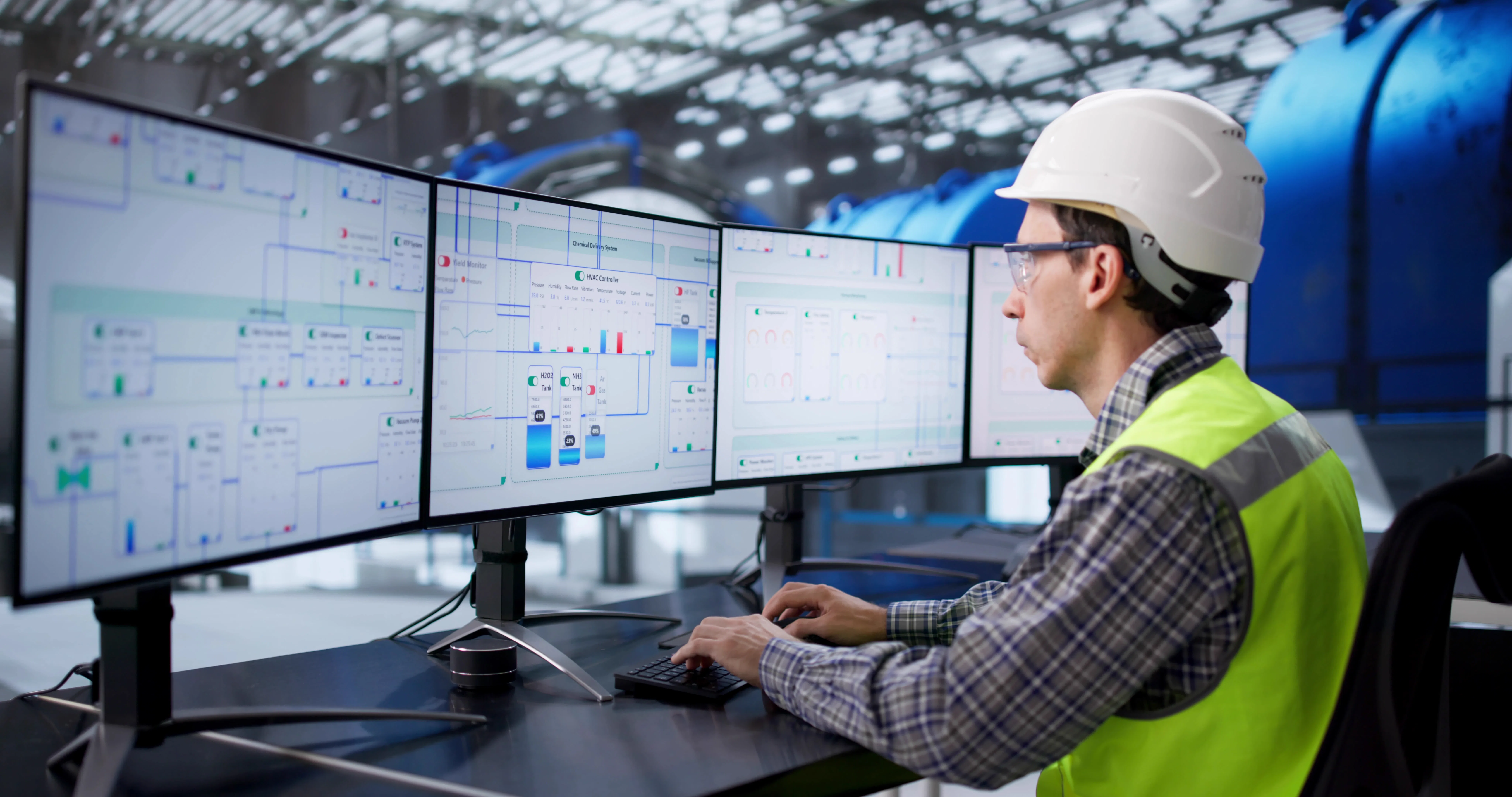 Ook voor praktische doeleinden gebruikt de sector AI. “Denk bijvoorbeeld aan camera’s die beelden van de bouwplaats doorzetten naar een computer die bepaalt of het gedrag veilig is of niet. Foto: Shutterstock