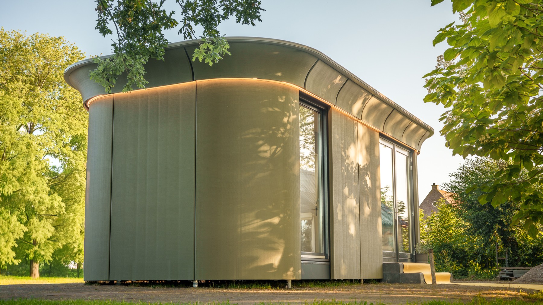 Ondanks het hoge houtpercentage voldoen de geprinte delen aan brandklasse D. Foto: Silva Villas