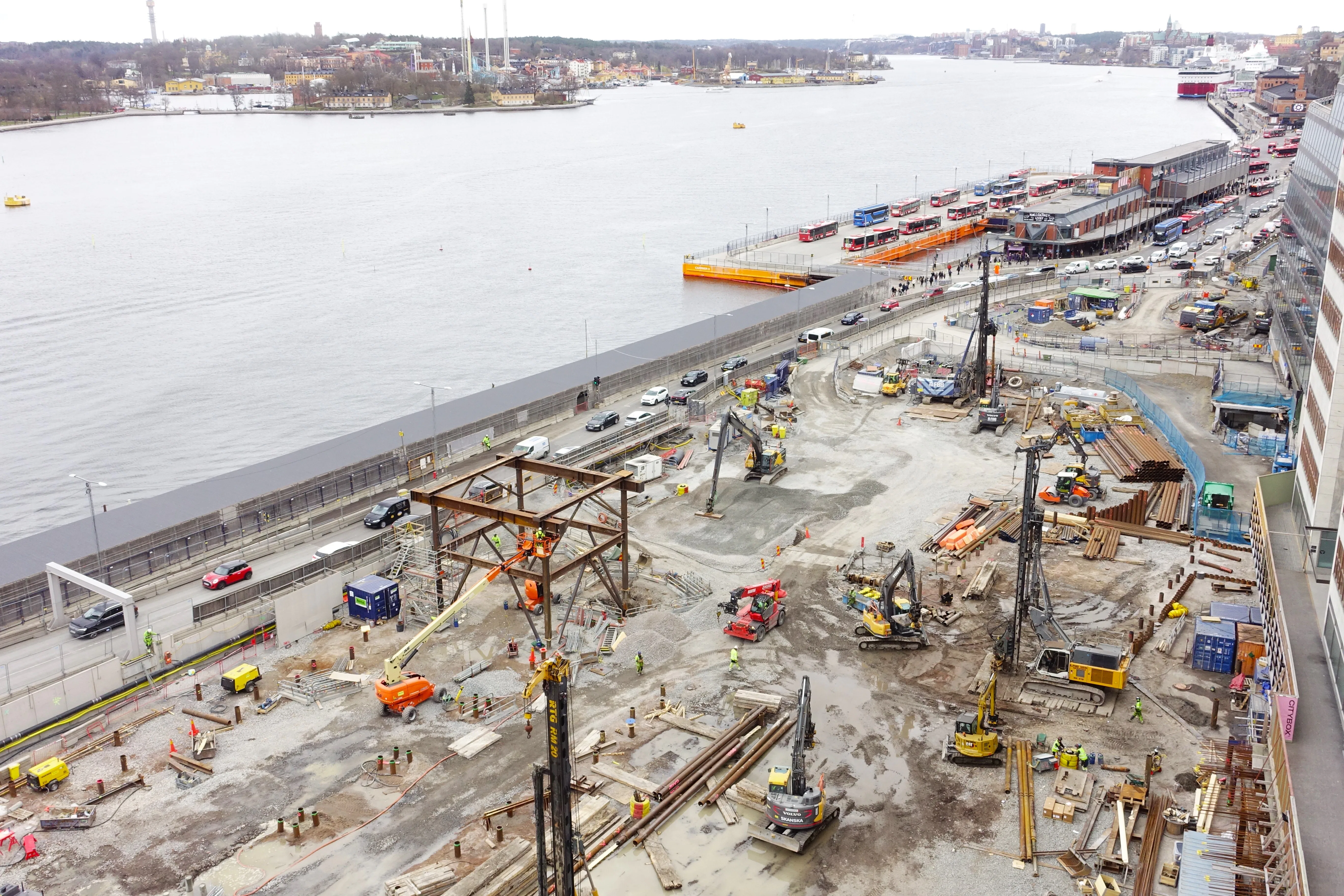 Werk aan Slussen, Stockholm in 2025. Foto: Shutterstock