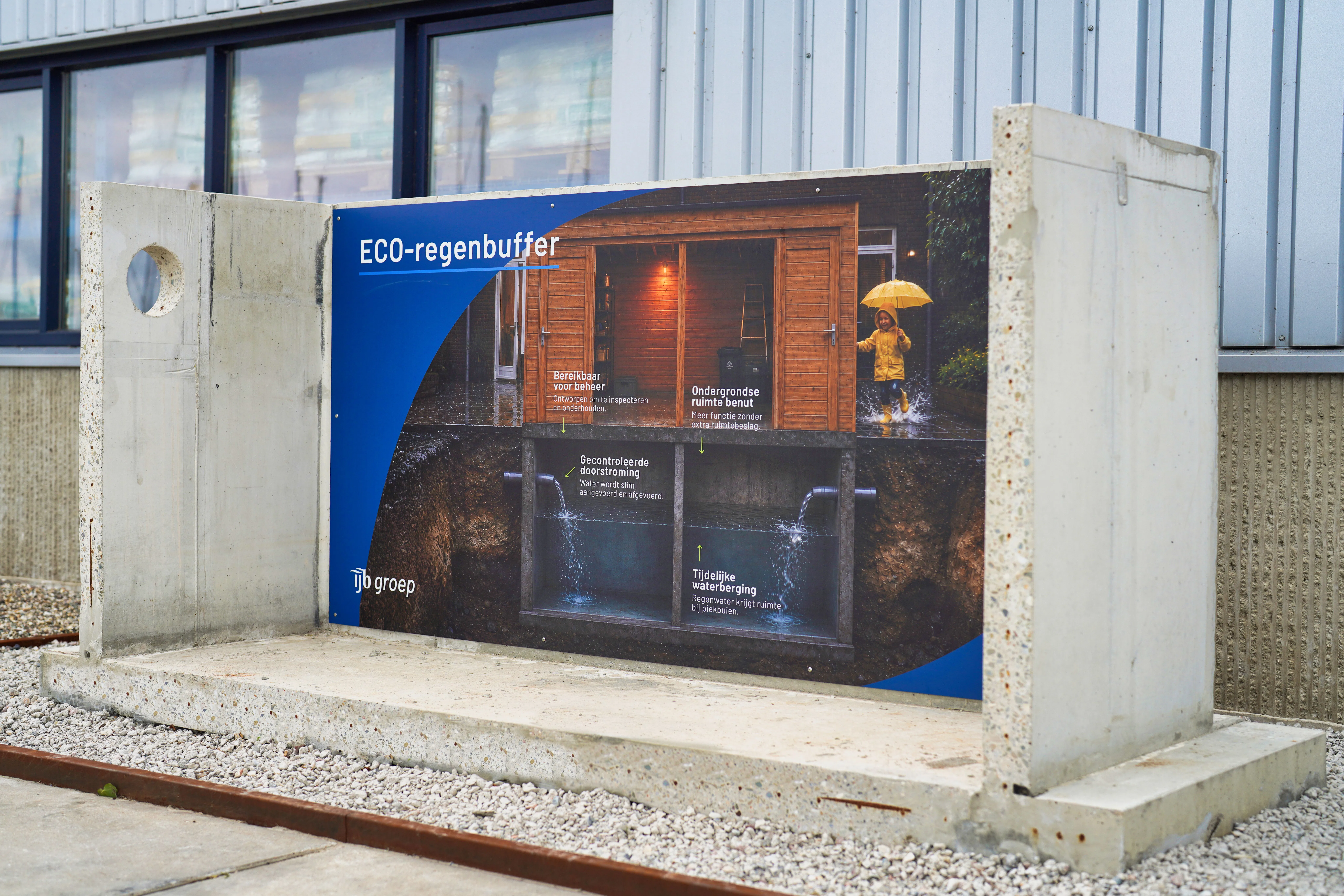 Het combineren van een fundering met waterberging is zo uniek, dat de IJB Groep hiervoor een octrooi heeft verkregen (klik op de foto om te vergroten).